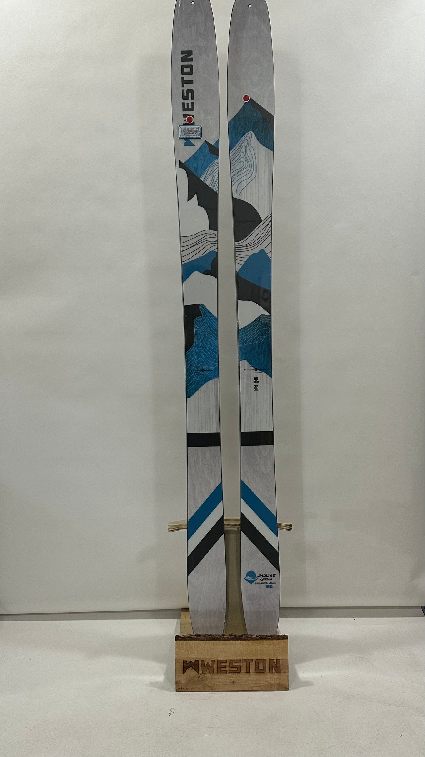 #322 - Skyline Carbon Skis - Metal Edge Narrow Grinded 168 - New Condition