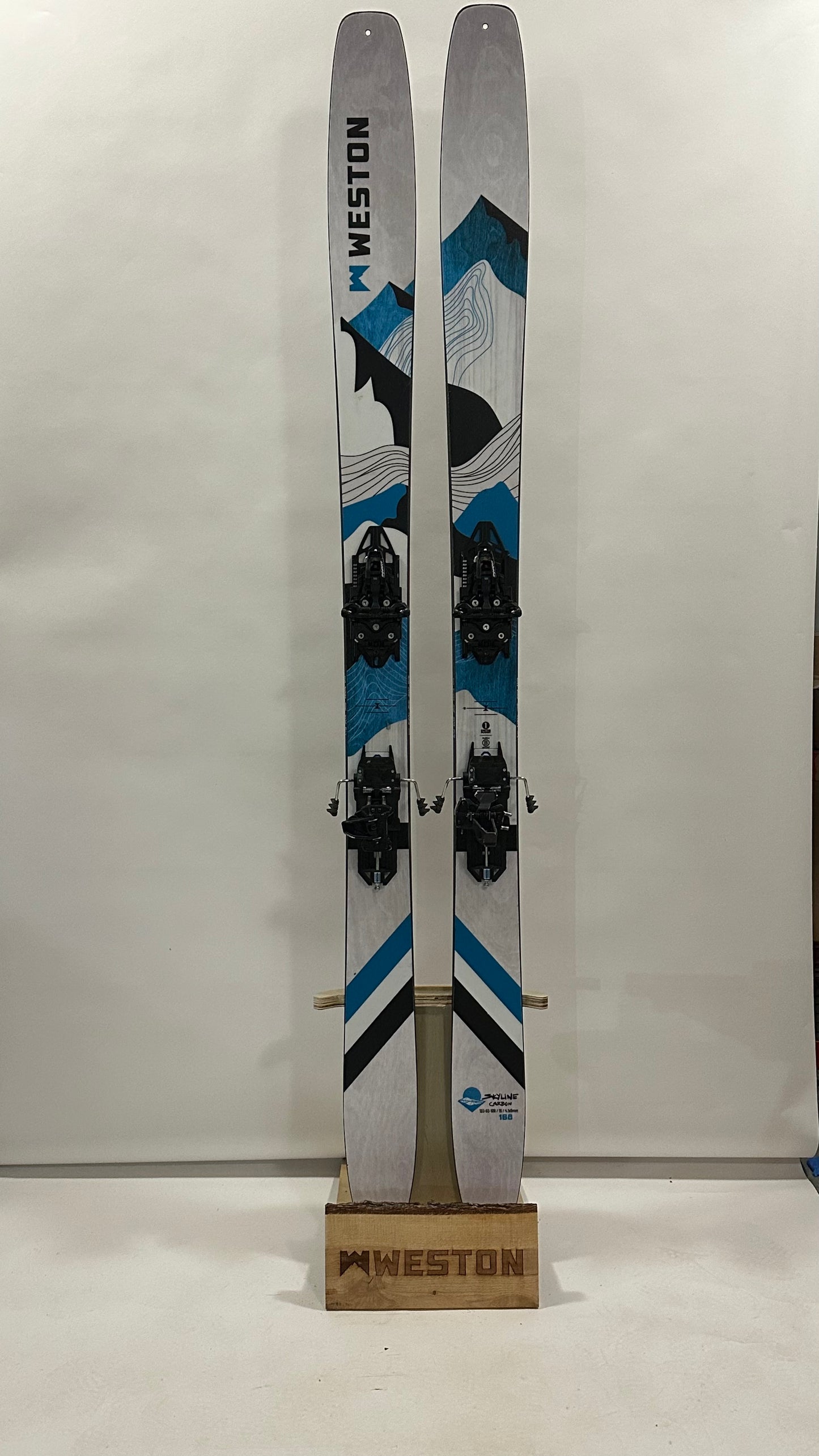 #329 - Skyline Carbon Skis 168 with Touring Bindings and Skins - Excellent Condition