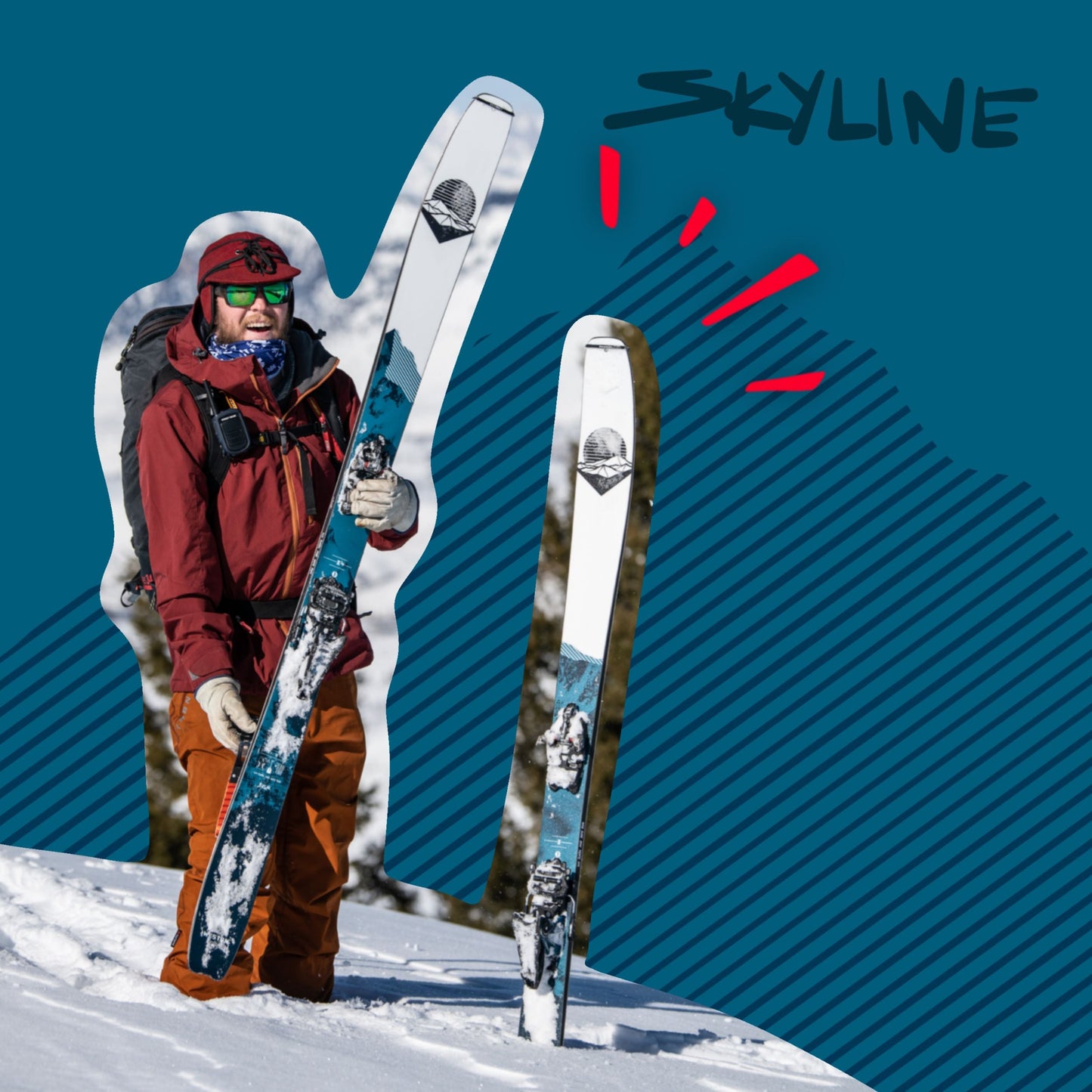 Skyline Carbon Skis with Touring Bindings (Skins Included) Demo
